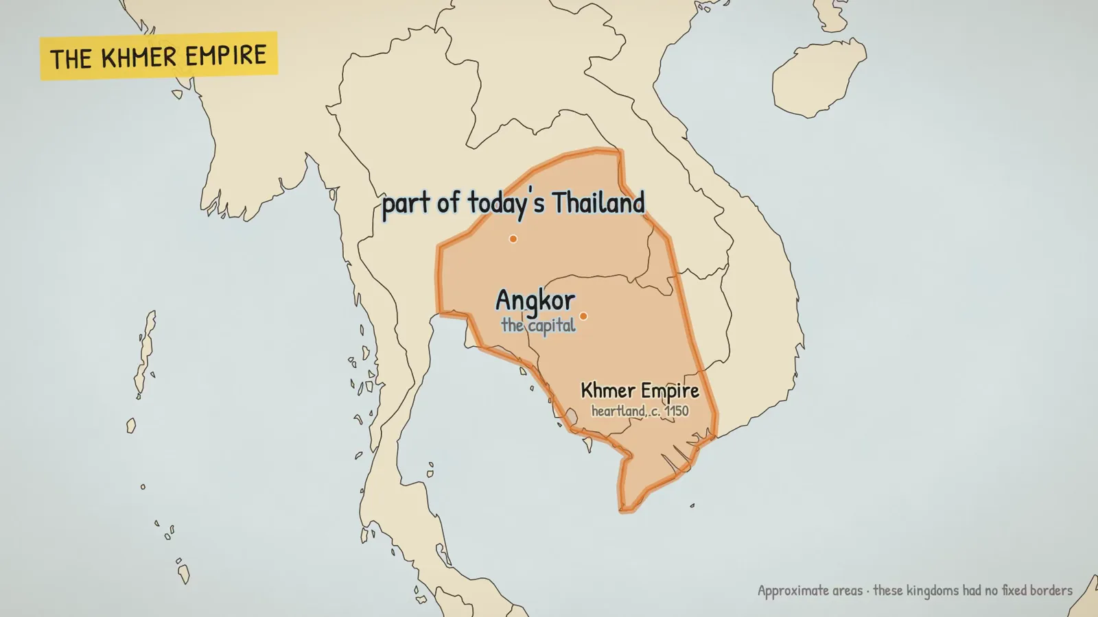 The Khmer Empire · The Khmer, ancestors of today's Cambodians · Khmer Empire c. 800–1430