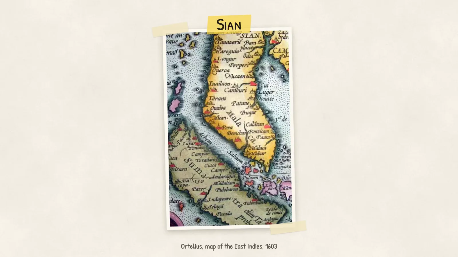 Ortelius, map of the East Indies, 1603